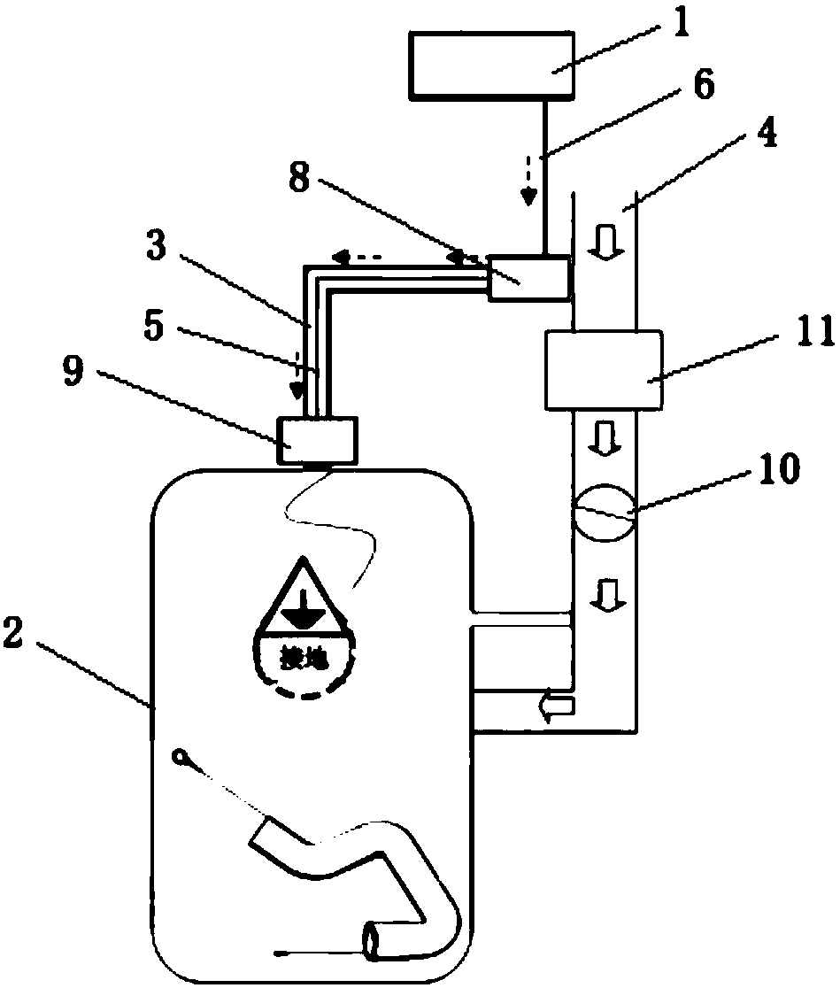 Detection device and method of ventilation pipe of crankcase