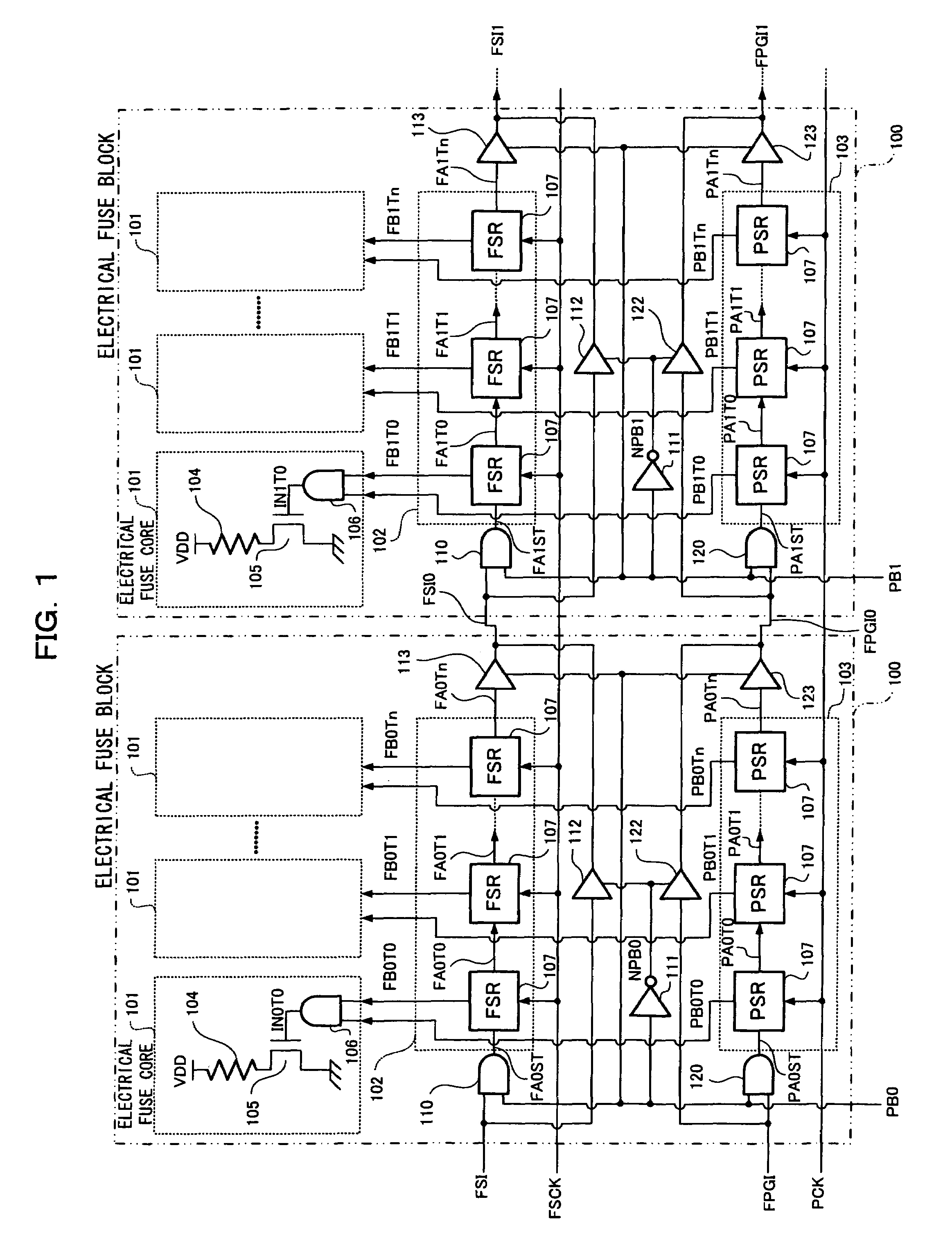 Semiconductor storage device including electrical fuse module