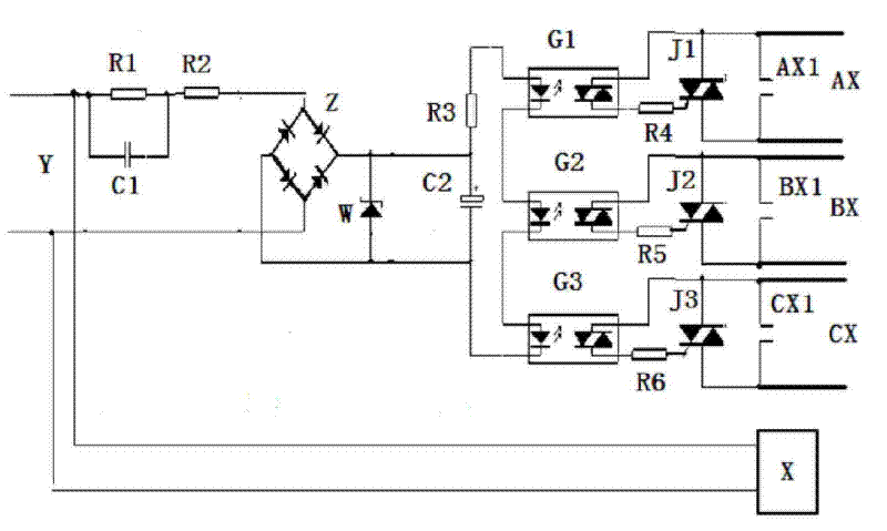 Passive switch drive controller for hybrid AC contactor based on opto-coupler
