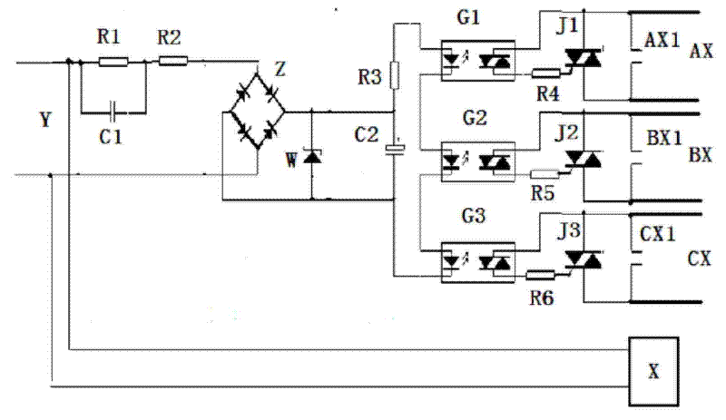 Passive switch drive controller for hybrid AC contactor based on opto-coupler