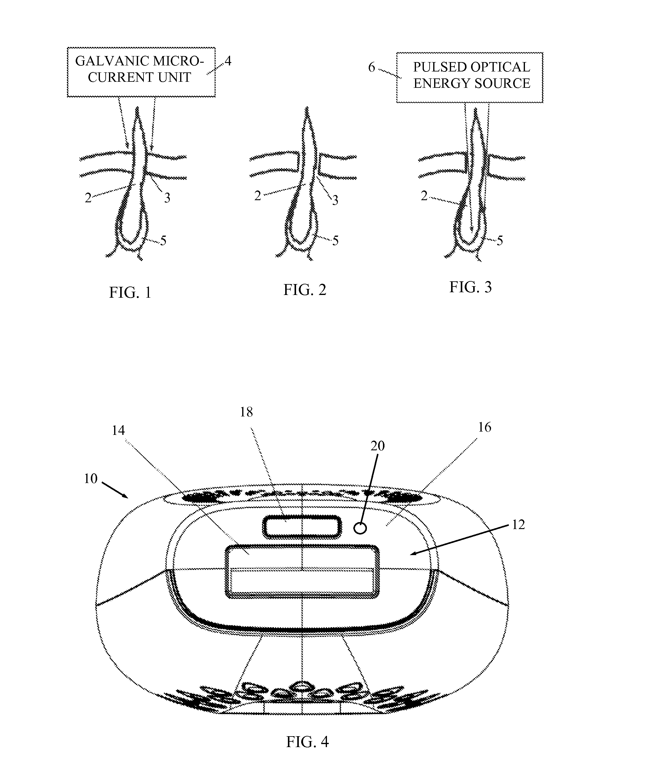 Combined galvanic and pulsed optical energy for depilation