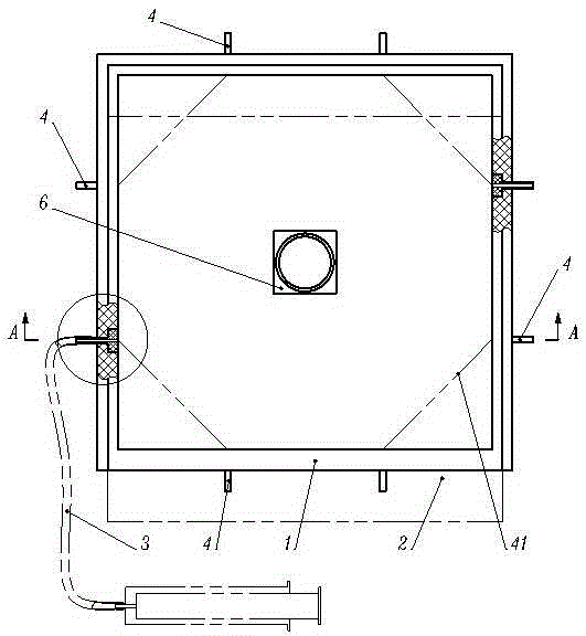 Sampling box for measuring and simulating nitrogen oxide in laboratory