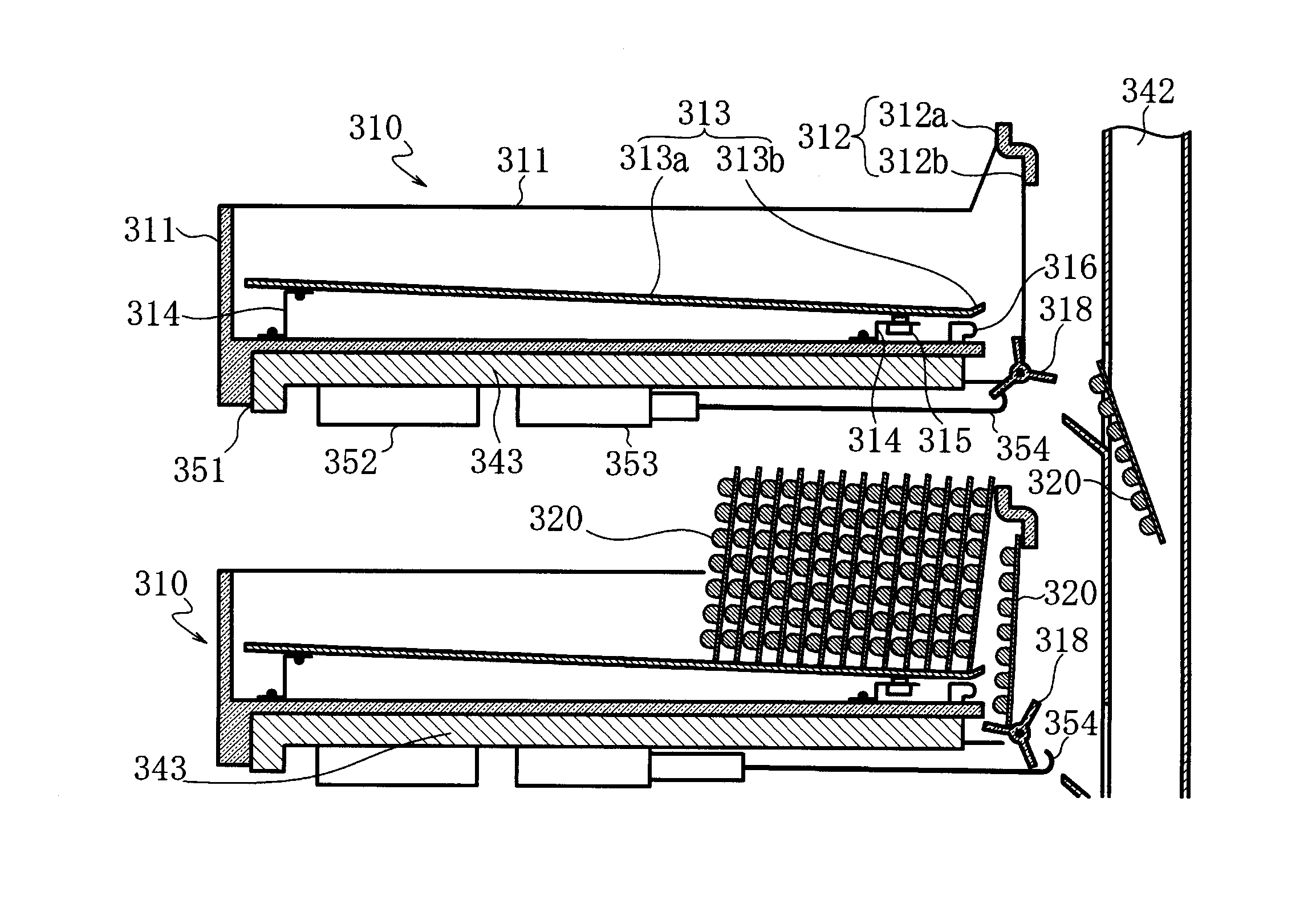 Vibration-based ejection cassette, drug dispensing apparatus, PTP dispensing apparatus, pharmaceutical product storage apparatus and PTP dispensing system