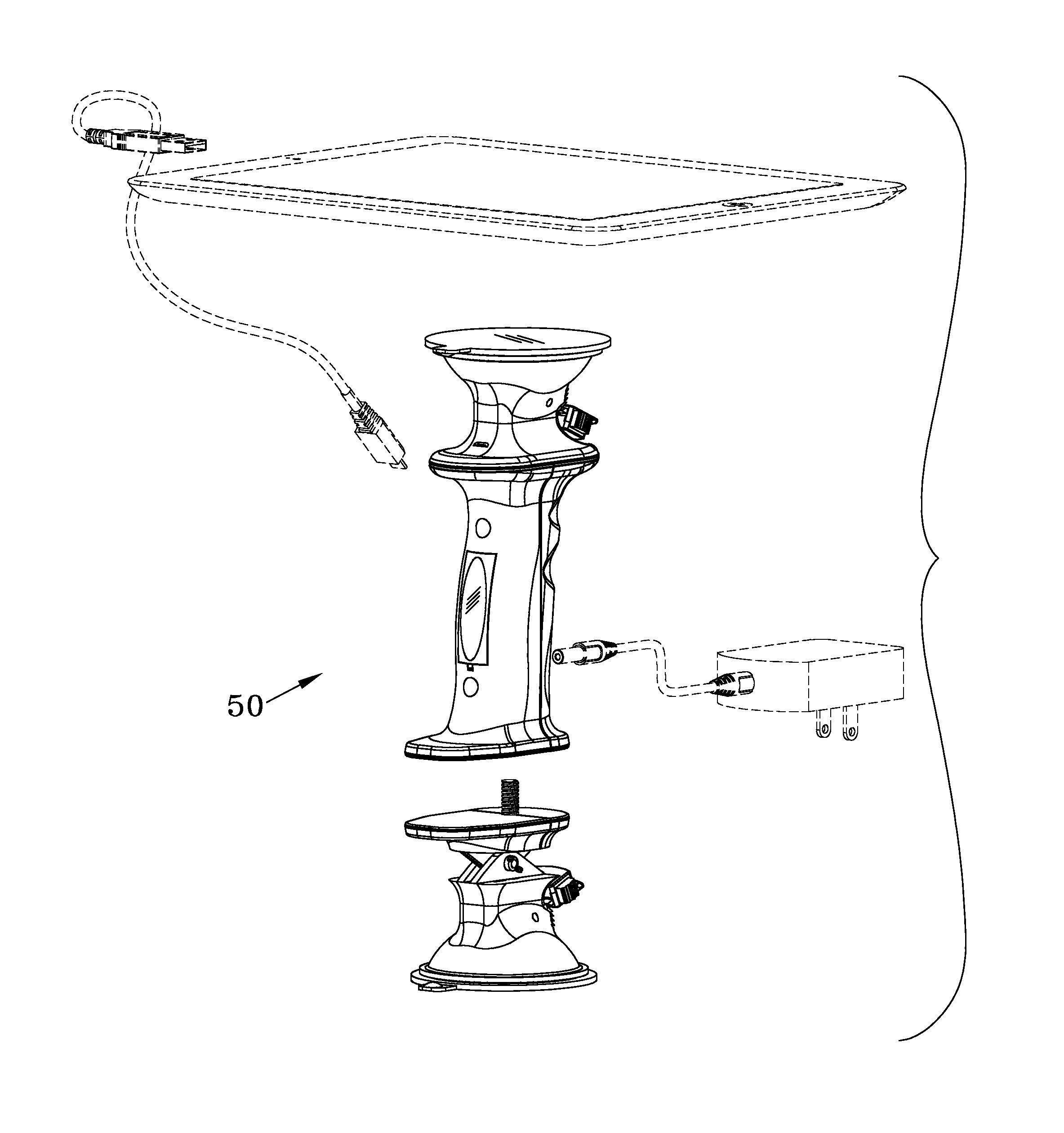 Handheld mount and stand assembly for portable electronic devices
