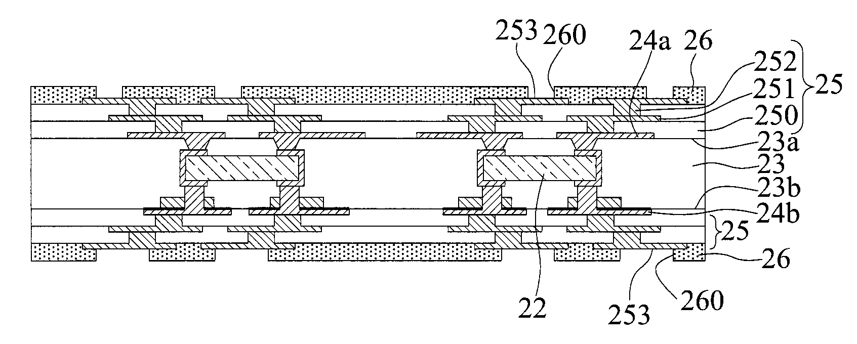 Packaging substrate having a passive element embedded therein and method of fabricating the same