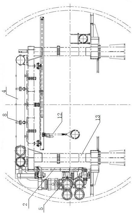 A mud-water shield mud pipeline extension device and extension method