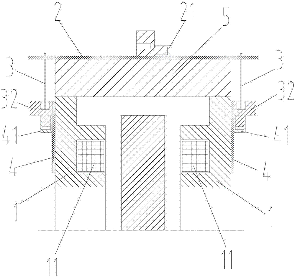 Wiring structure of magnetic bearing, compressor and air conditioner