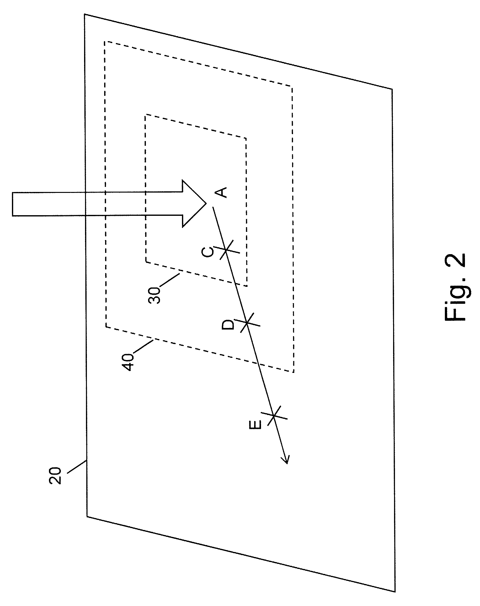 Method for determining touch point displacement and associated apparatus