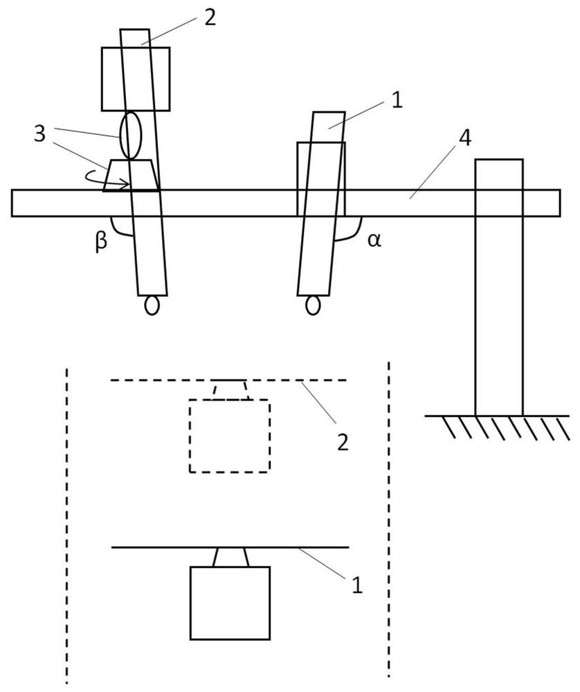 Monocular camera (imager) high beam normally-open detection device based on double different bases