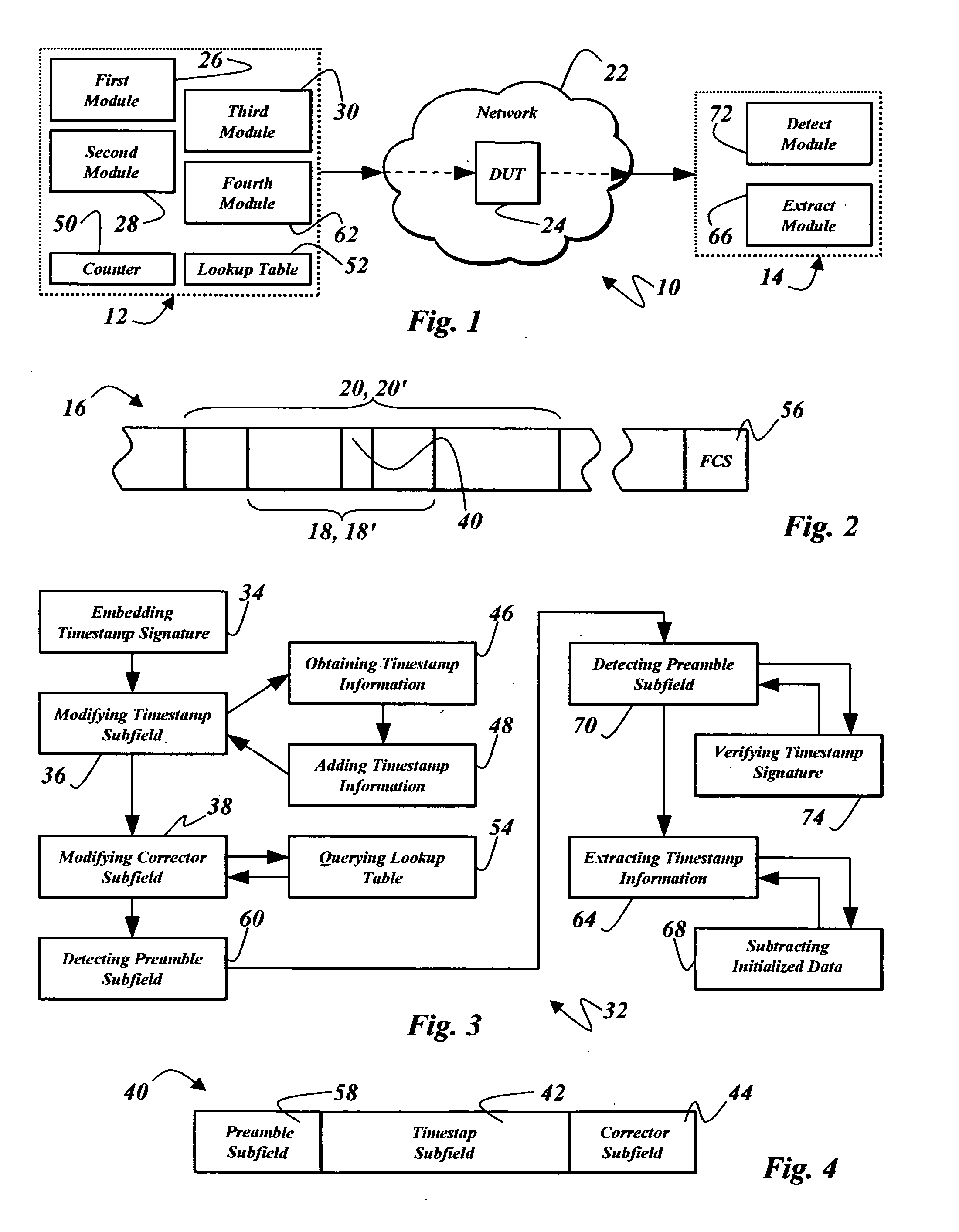 Method and apparatus for placing a timestamp in a frame