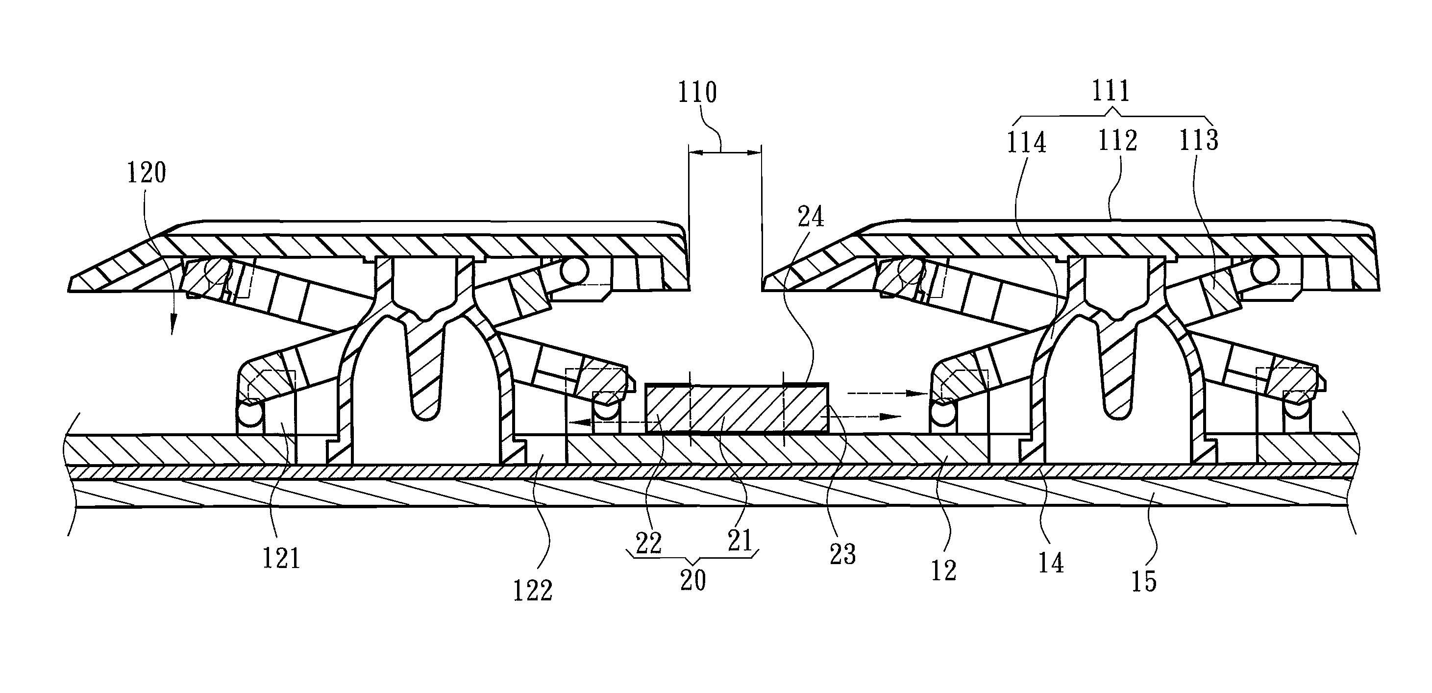 Illuminated keyboard providing high and uniform luminosity