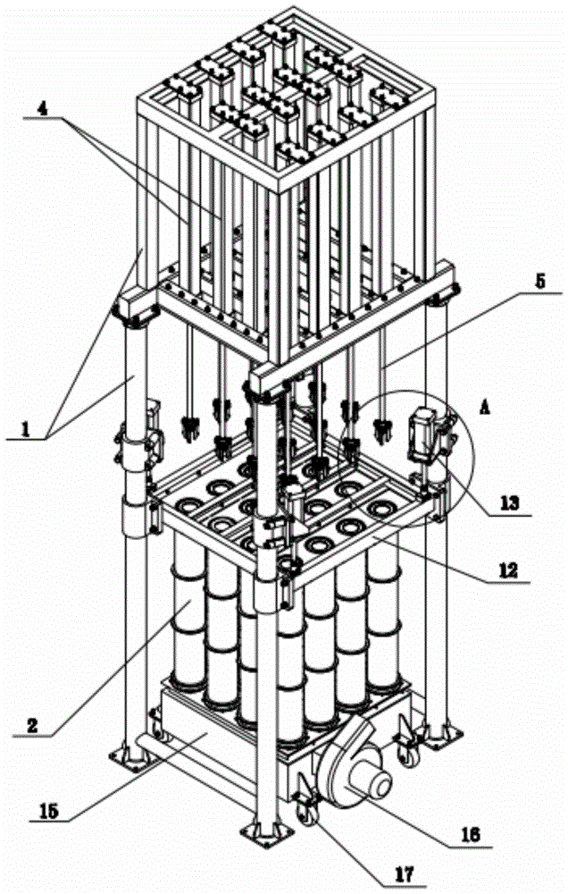 Filter tube ejection device