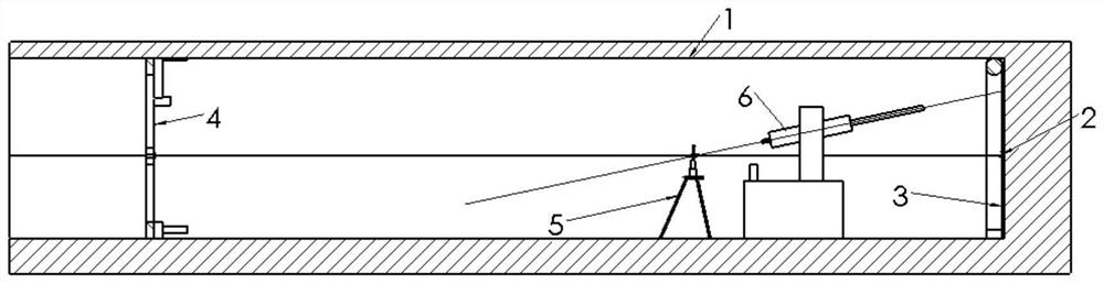 Center line positioning device for device for quickly giving drilling azimuth angle and using method