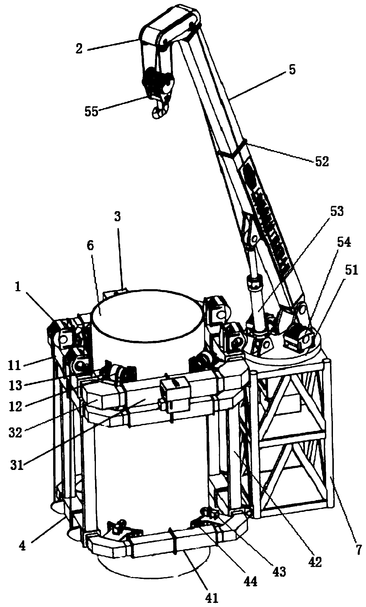 Self-climbing wind power maintenance crane