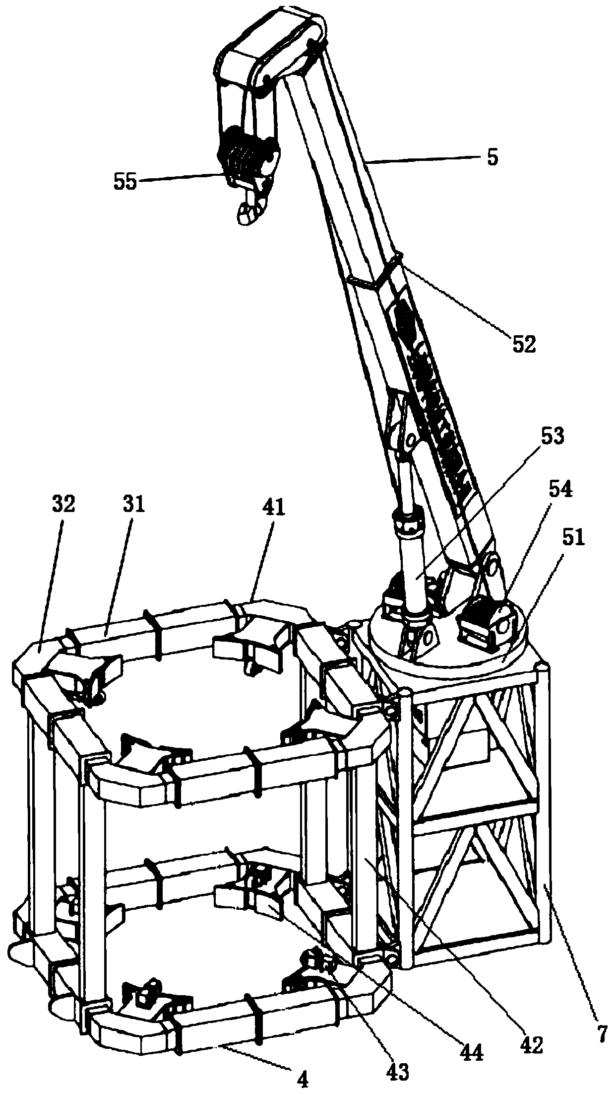 Self-climbing wind power maintenance crane