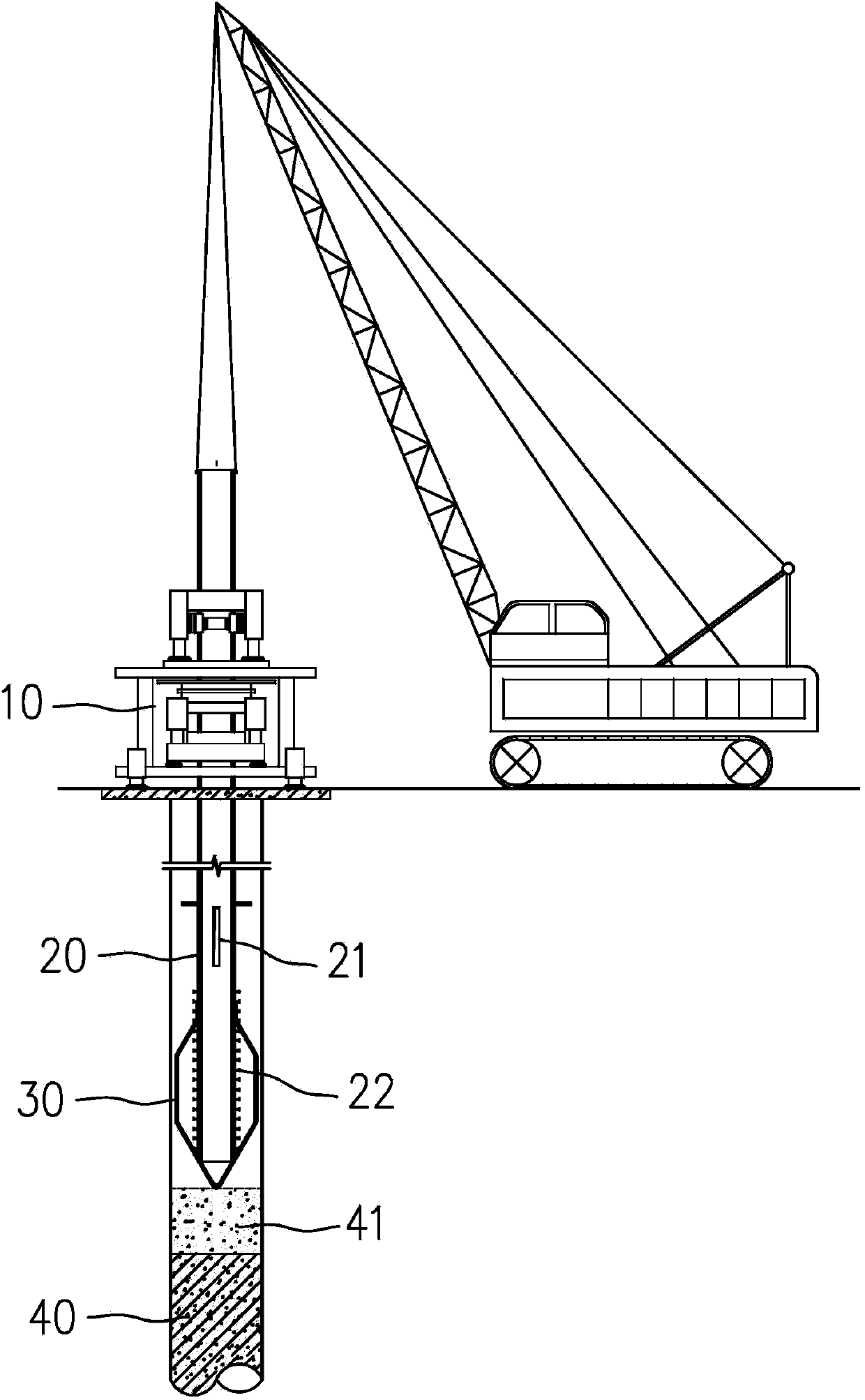 Reverse building method rear-inserting steel pipe column vertical positioning device and construction method thereof