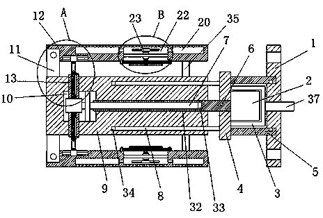 Telescopic protection device for firefighting robot