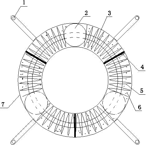 A ring-shaped multi-split vibration-damping anti-dancing device