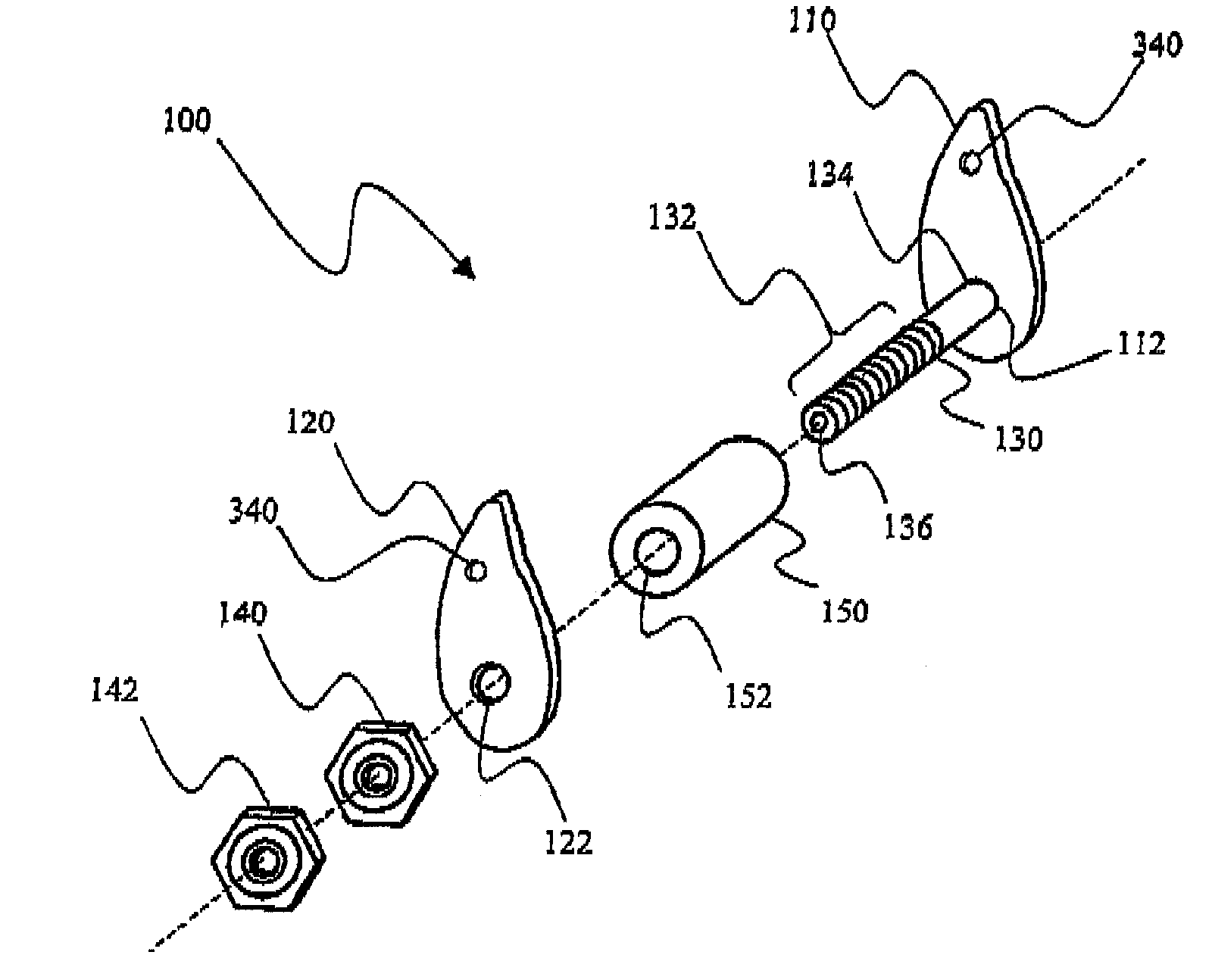 Interspinous internal fixation/distraction device