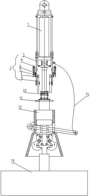 Automatic hydraulic unhooking device