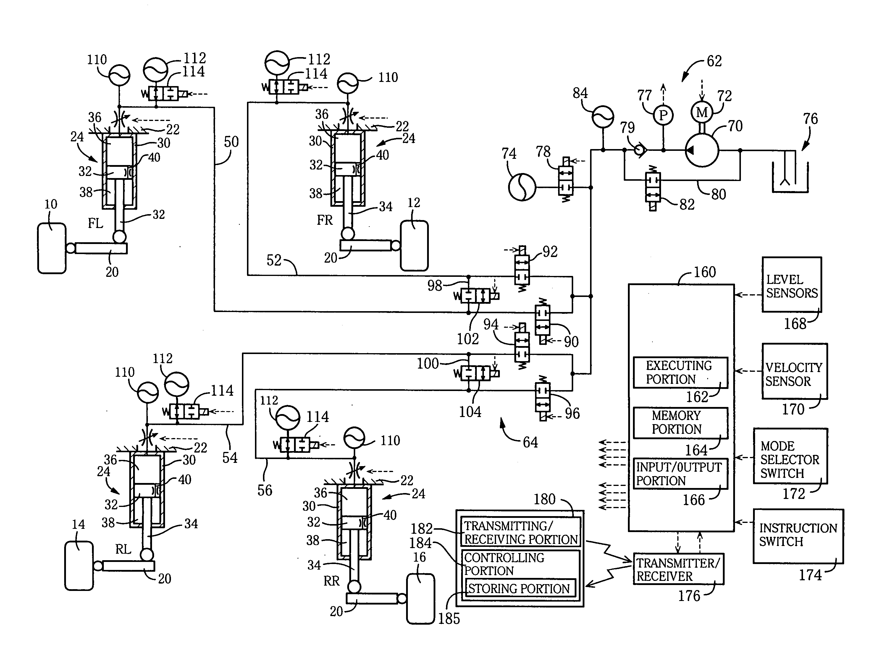 Height adjusting system for automotive vehicle