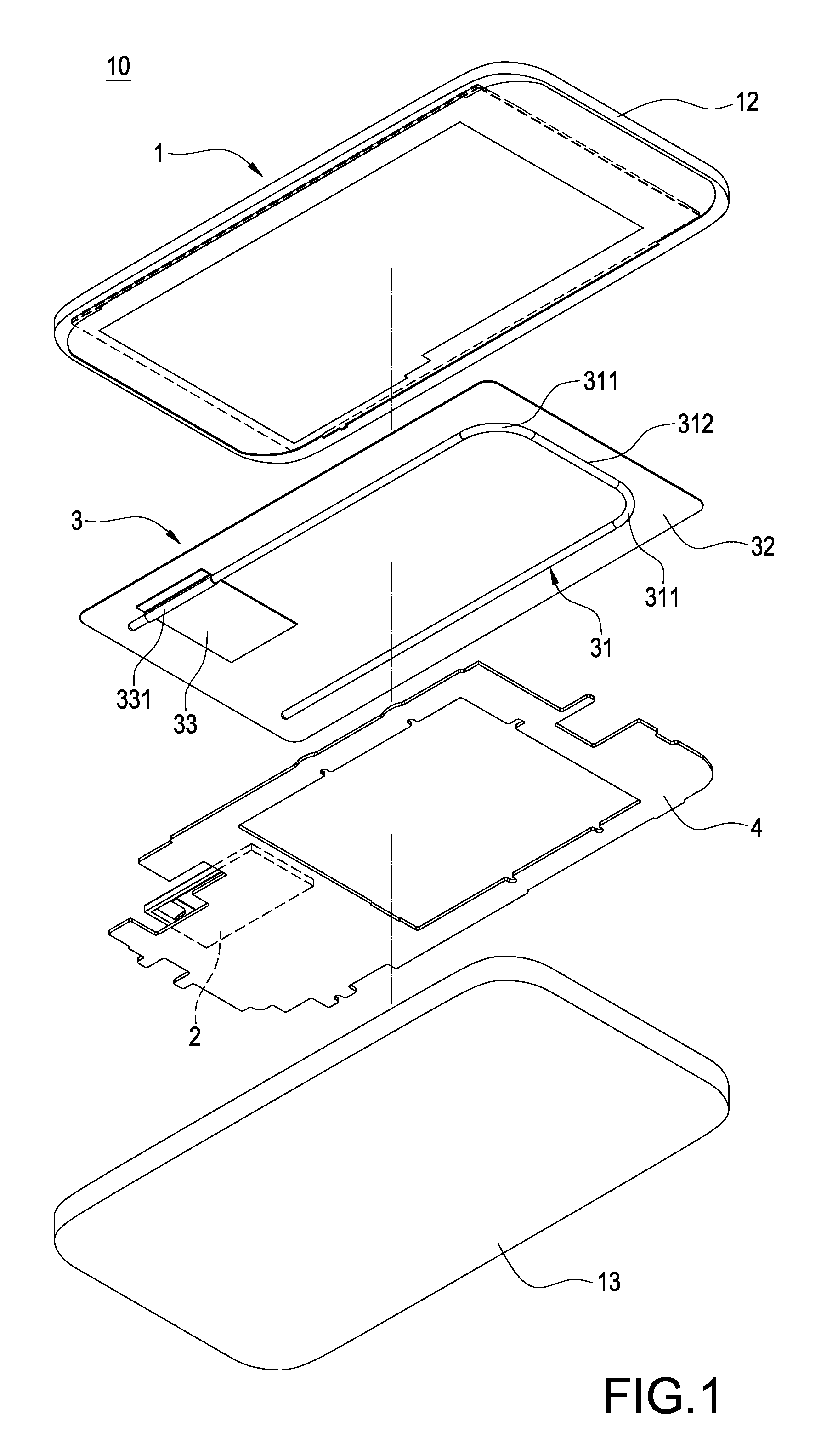 Handheld communication device with heat dissipating structure