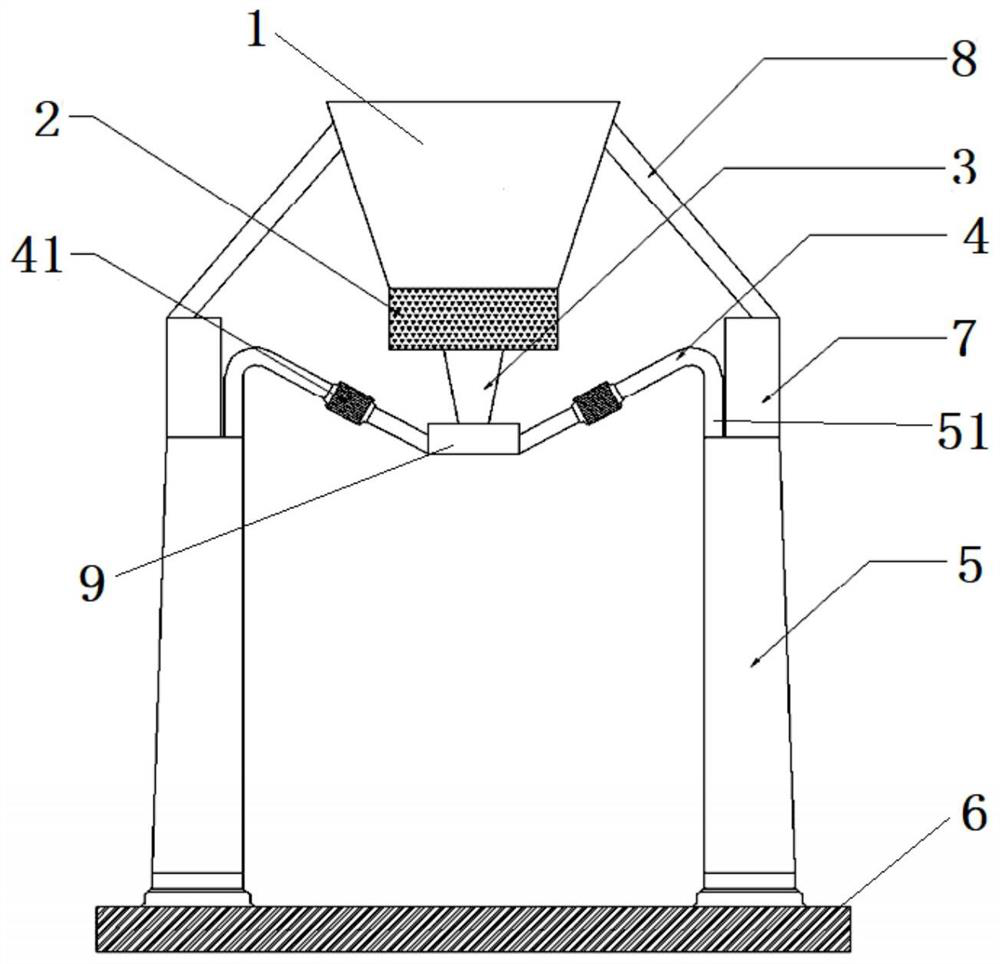 Top pouring type mold filling system of directional solidification turbine blades