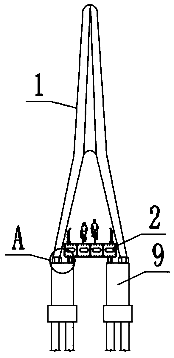 Folding-tower-type cable-stayed bridge with openable deck