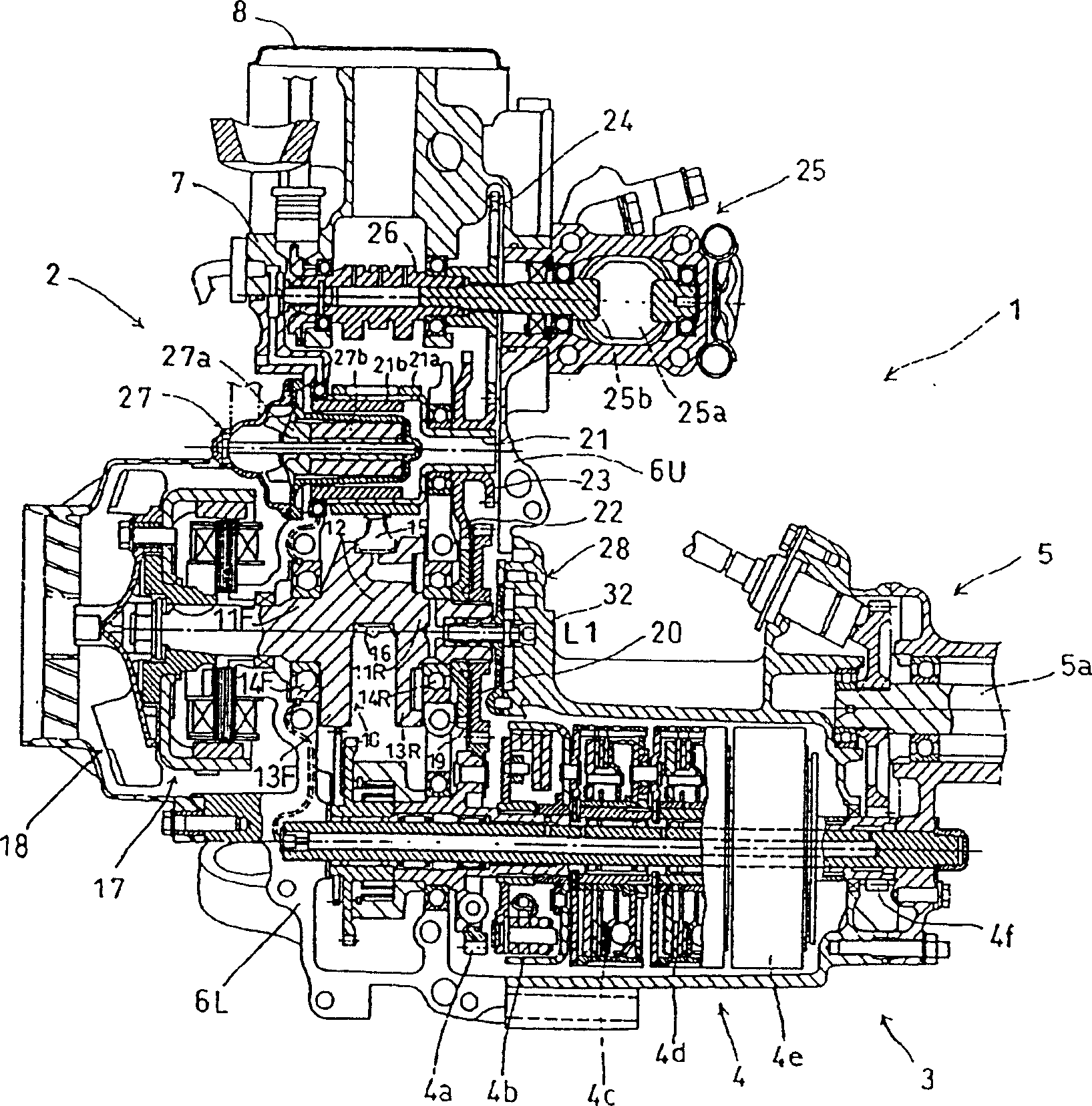 Crank axle with oil-filter