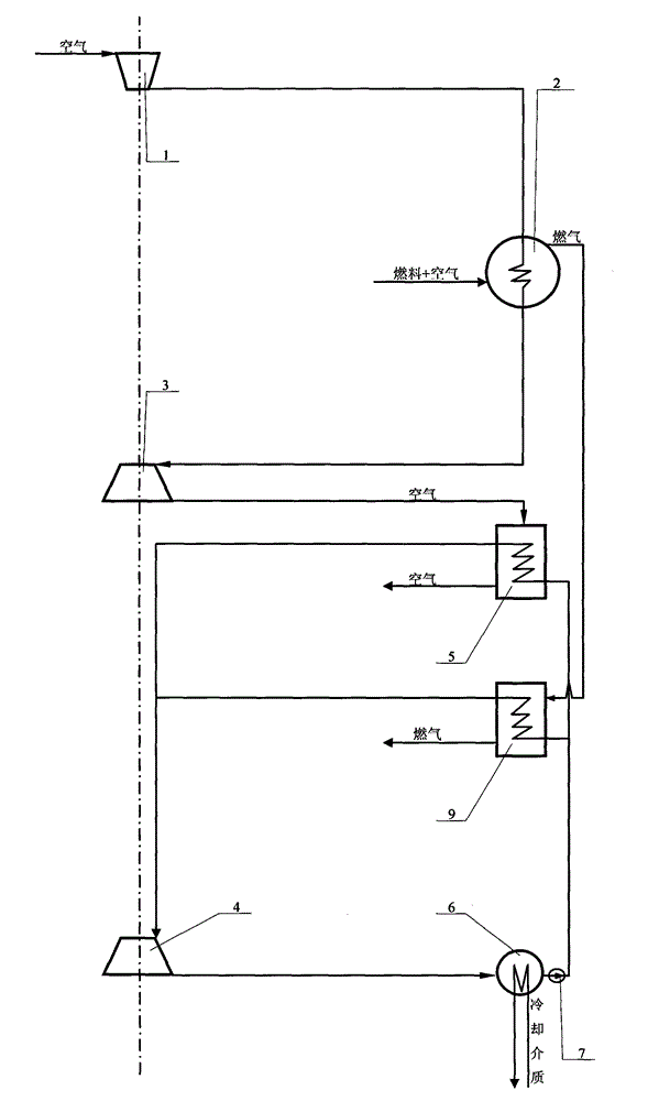 Air-steam combined circulating device and air turbine circulating device
