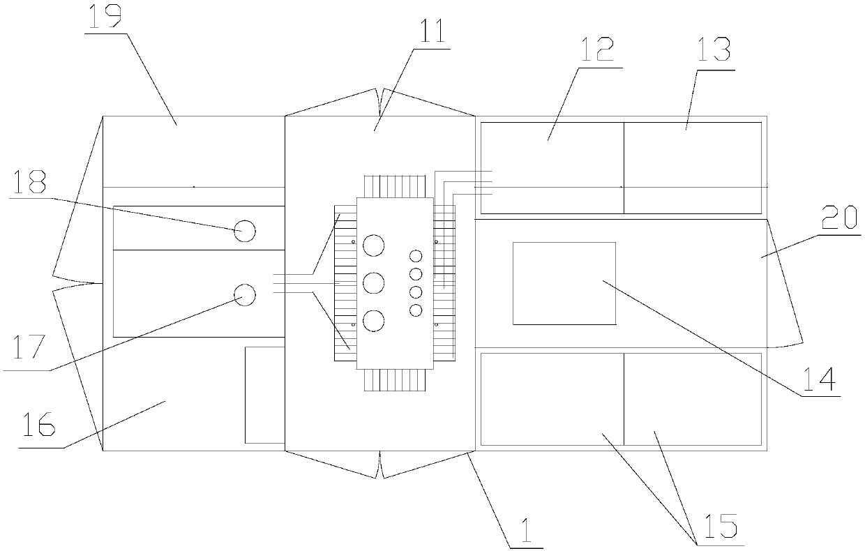 Pre-assembled substation room structure