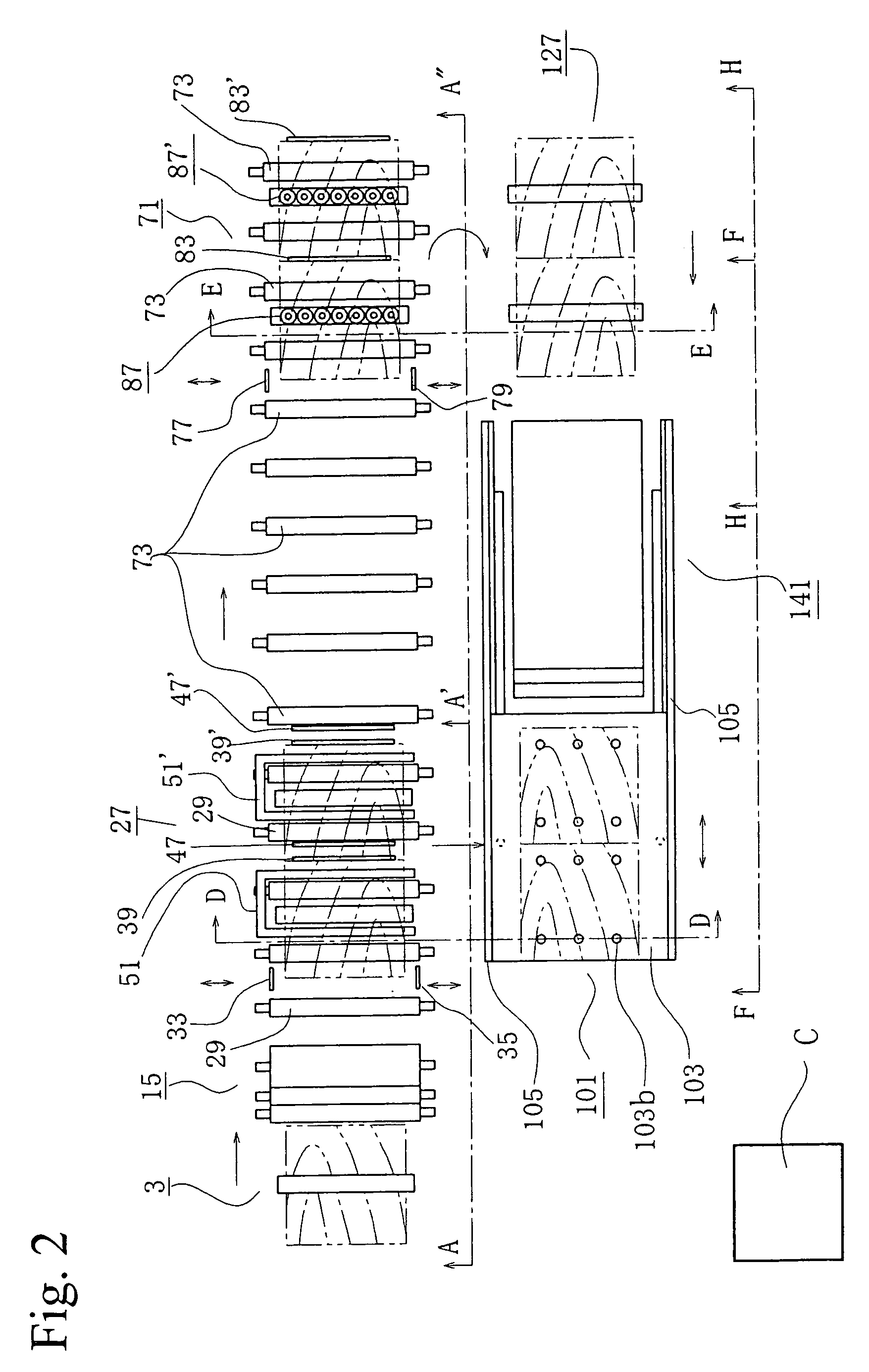 Method and apparatus of pressing in manufacturing glued laminated wood