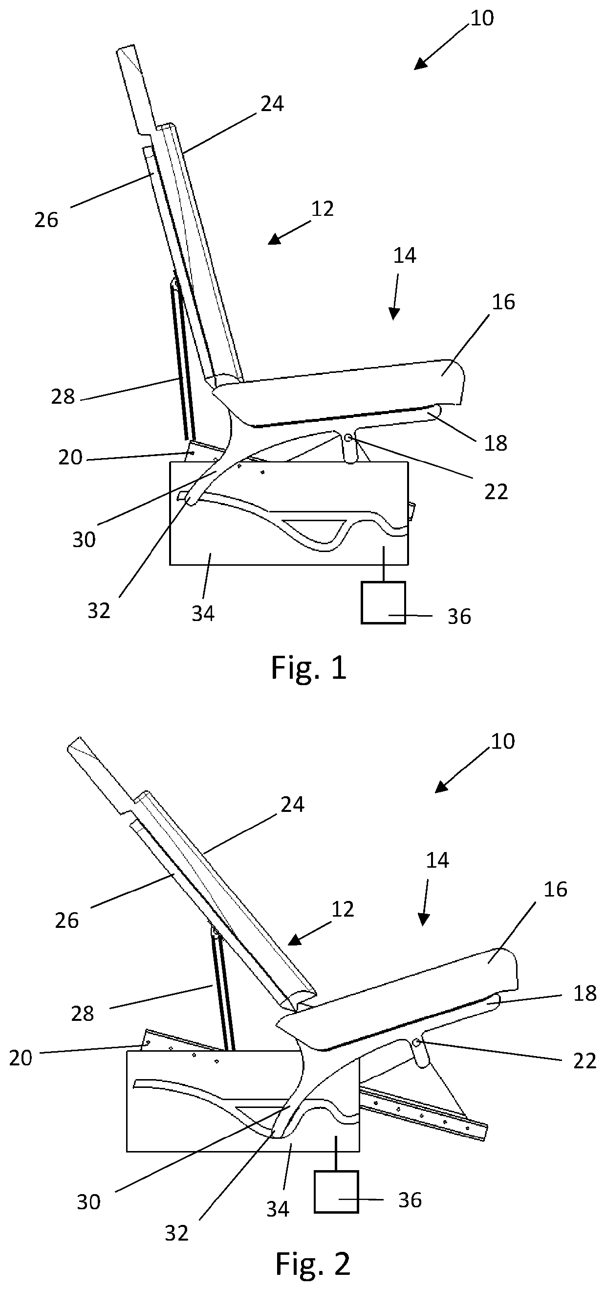 Aircraft seat with mechanism for seat actuation