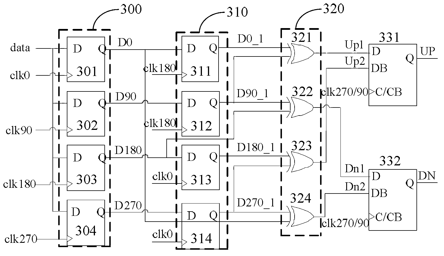 Bang-bang discriminator used for half speed rate clock data restoring circuit