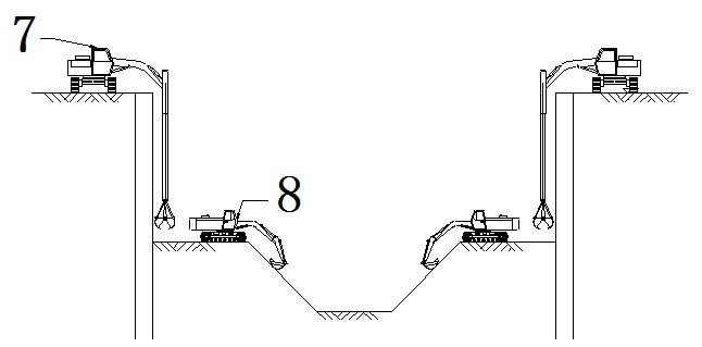 Comprehensive earth excavation method for large-scale cover-excavation top-down T-shaped transfer subway station