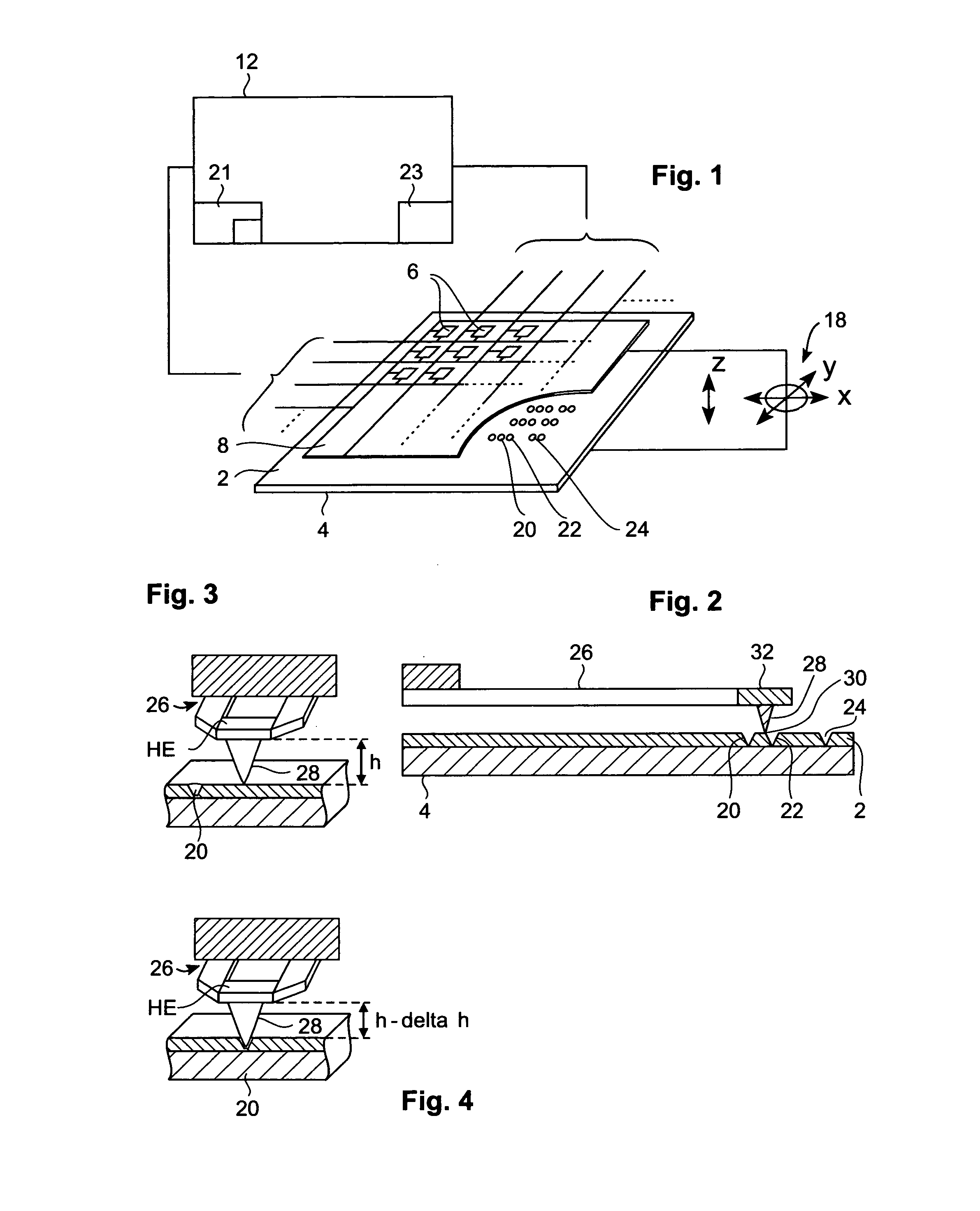 Device and method for sensing a position of a probe