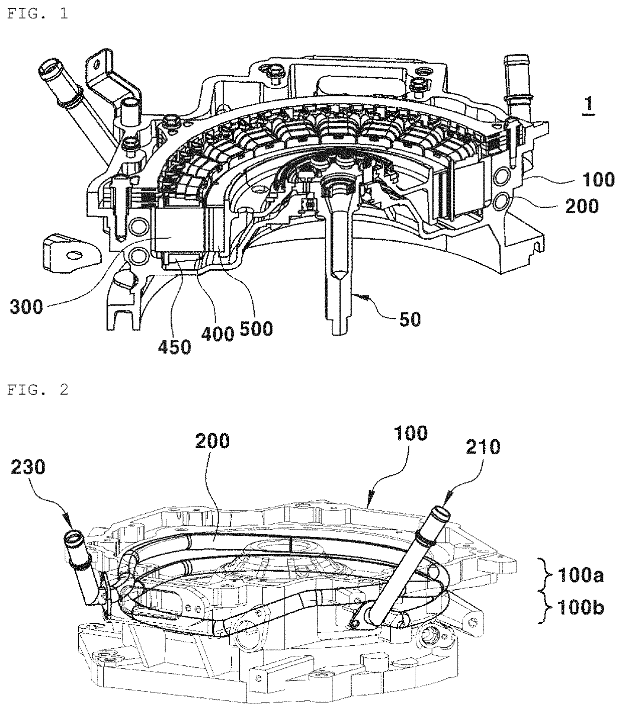 Motor housing with an integrated cooling passage
