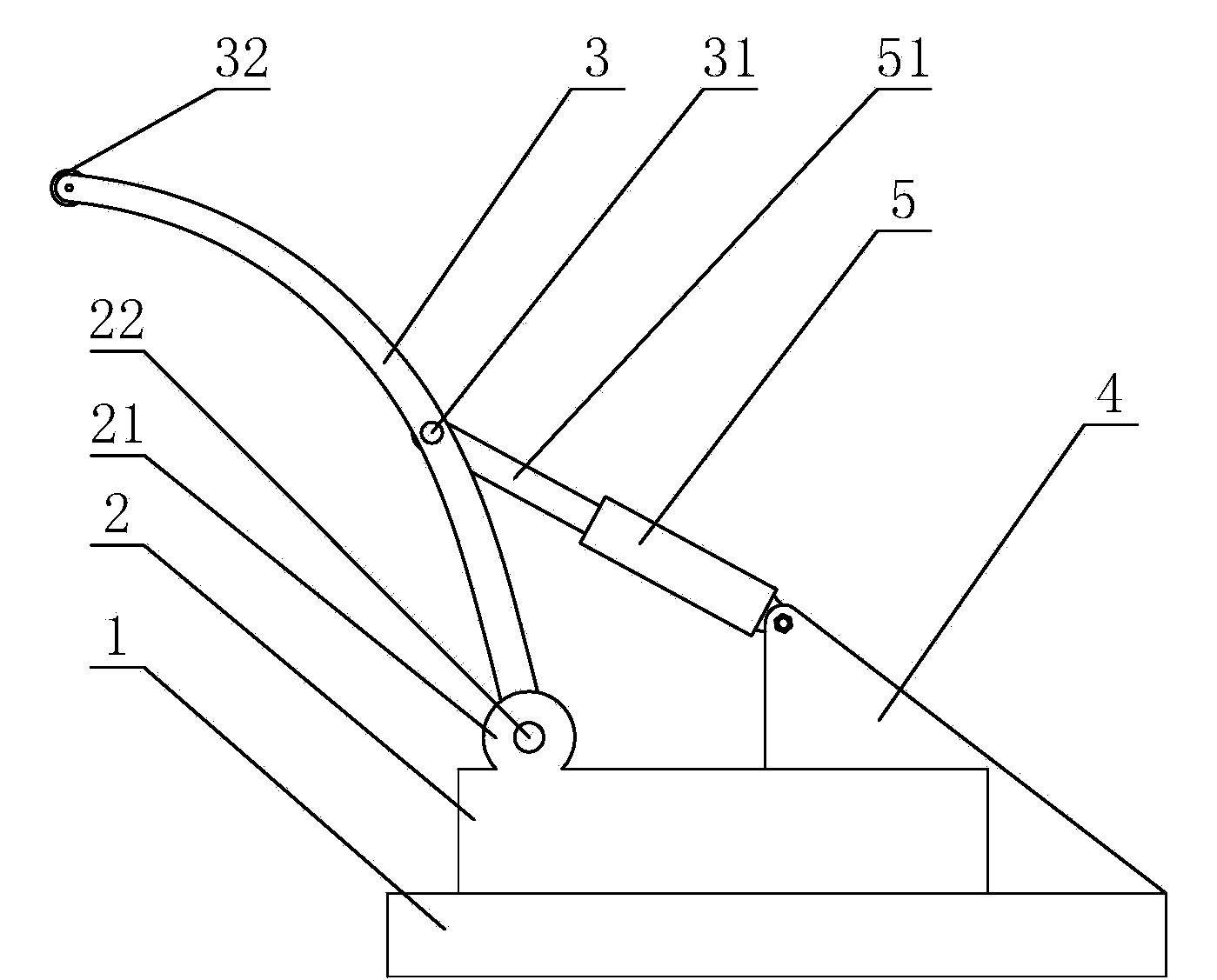 Steel band rolling-up pressing arm