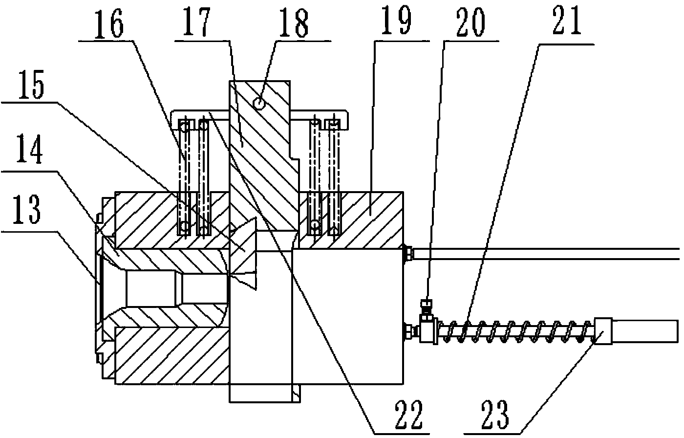 On-line servo cutting-to-length device for large-diameter PC steel bars