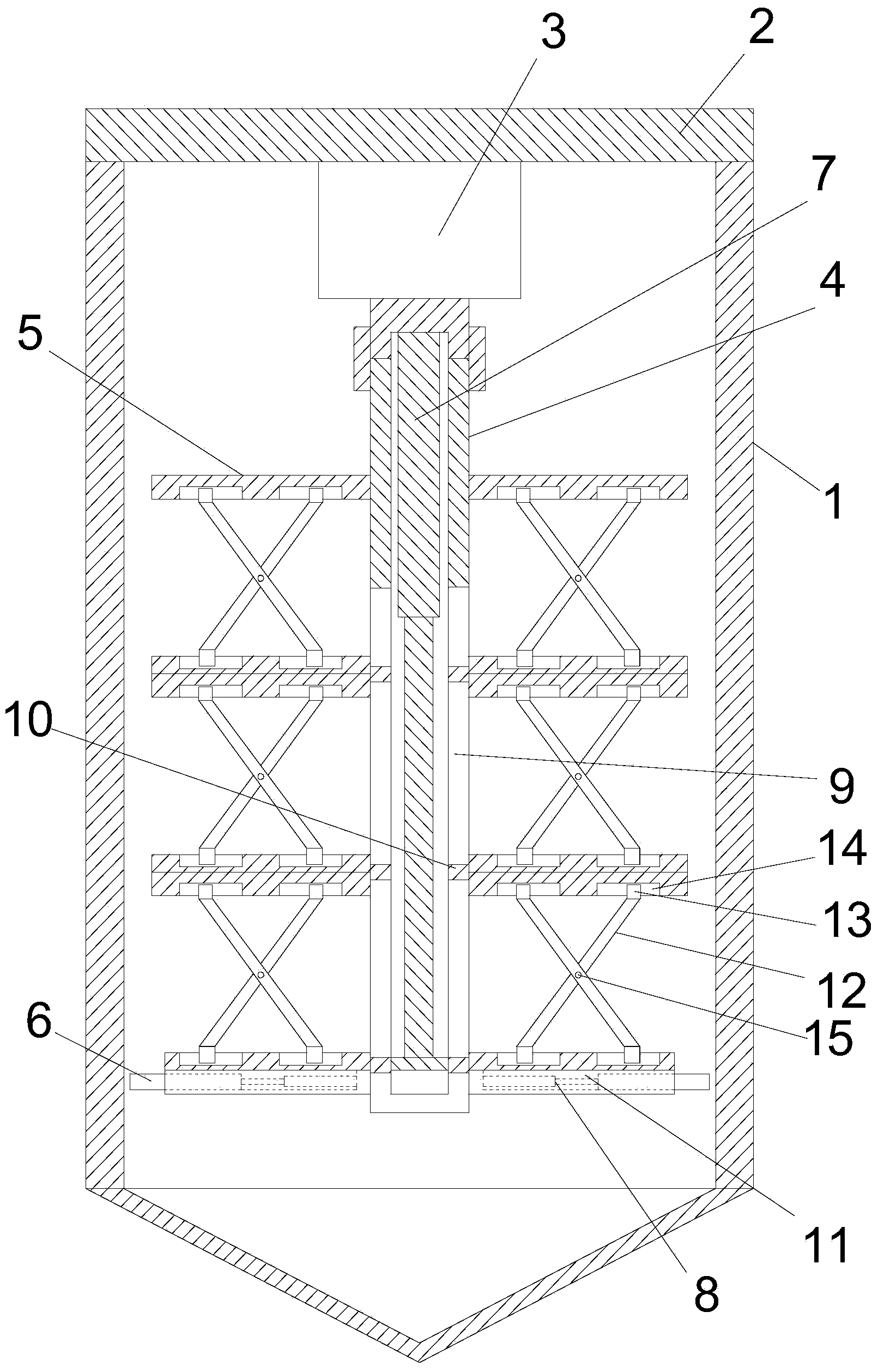 Stirring device with cleaning structure
