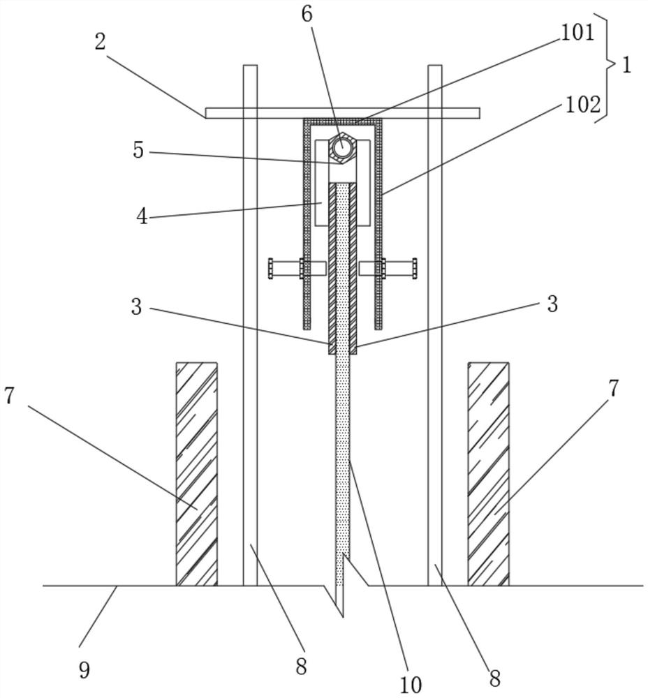 Fixing device for tunnel inverted arch rubber waterstop and construction method