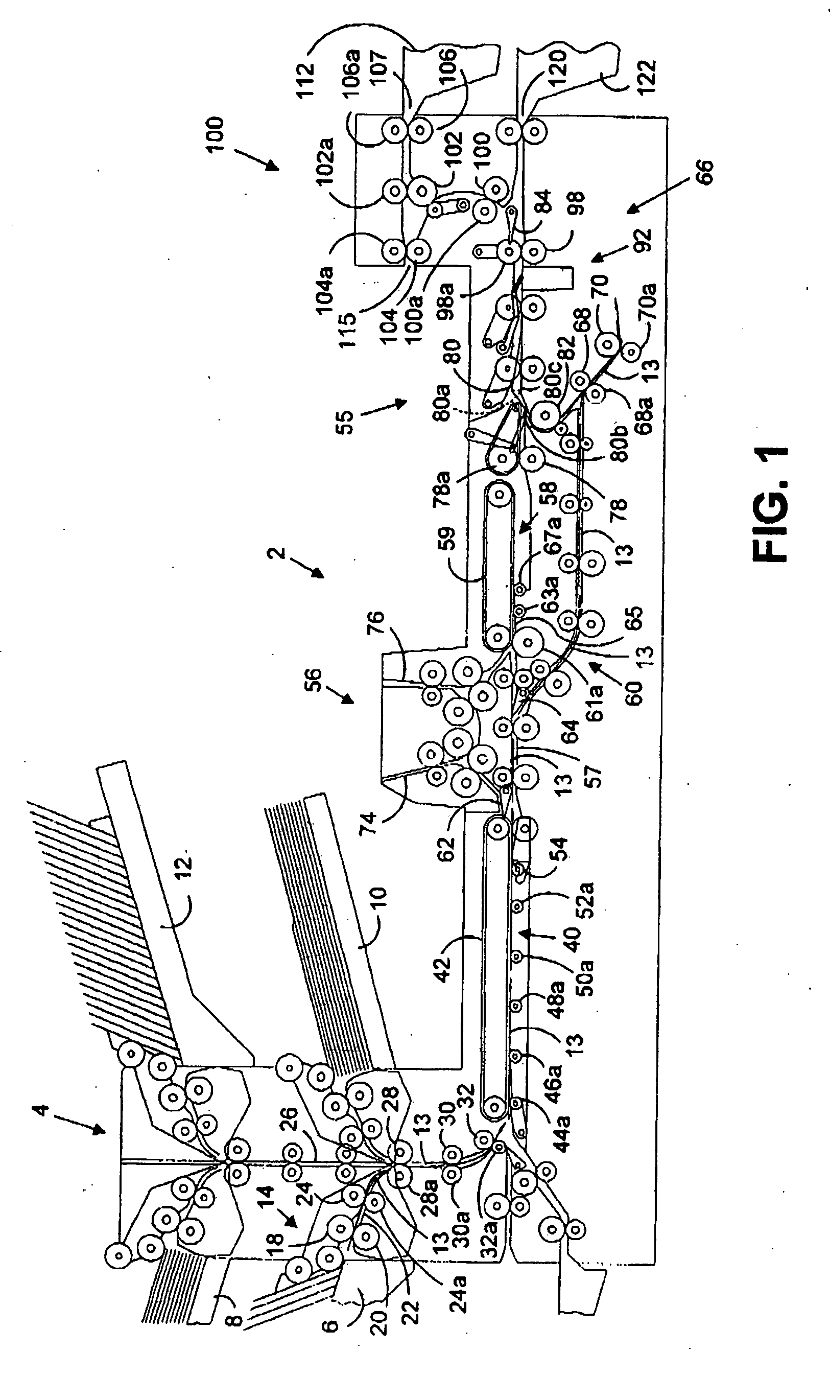 Paper handling system material feed path arrangement