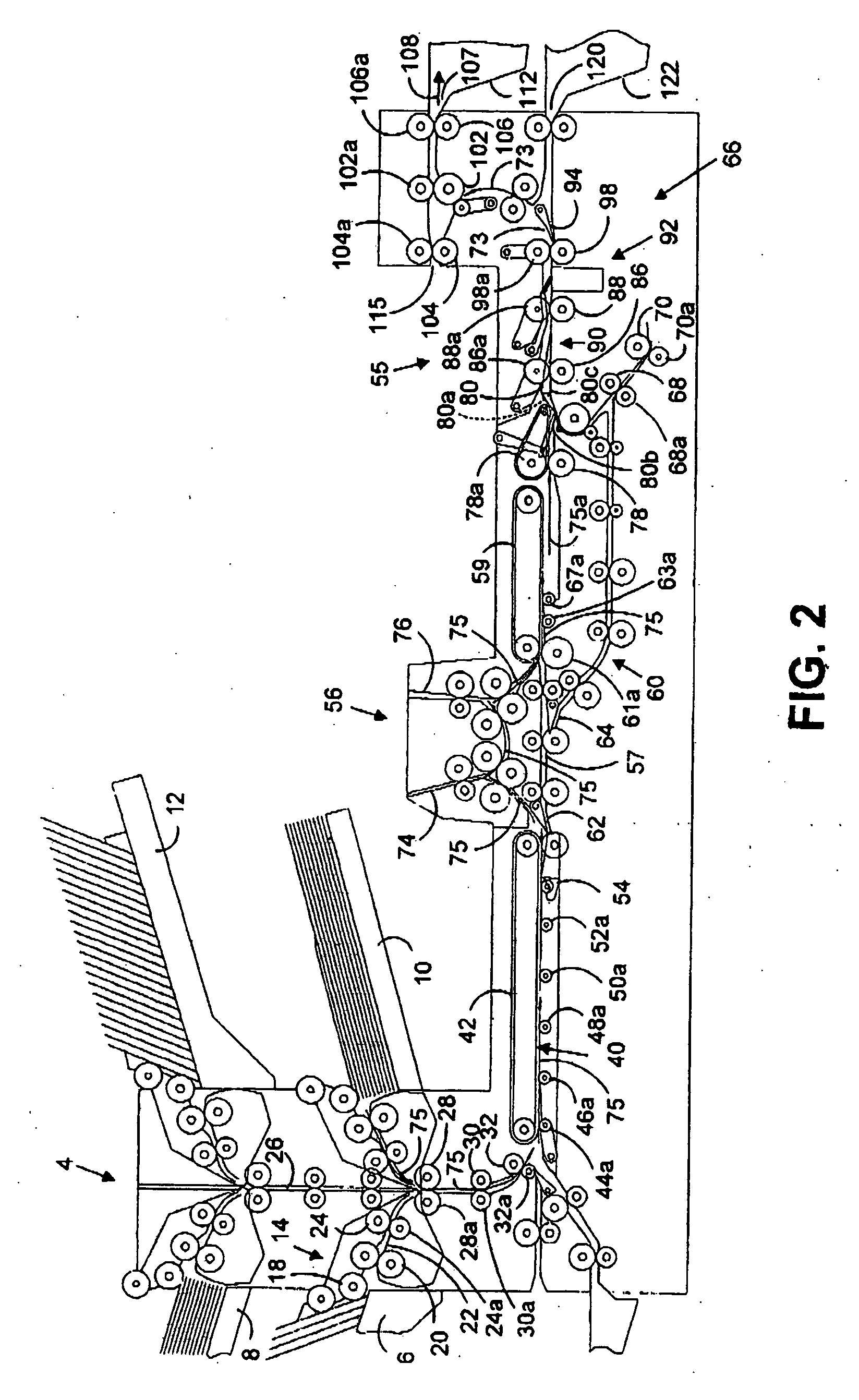 Paper handling system material feed path arrangement