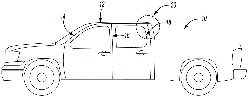 Pillarless roof structure of a vehicle