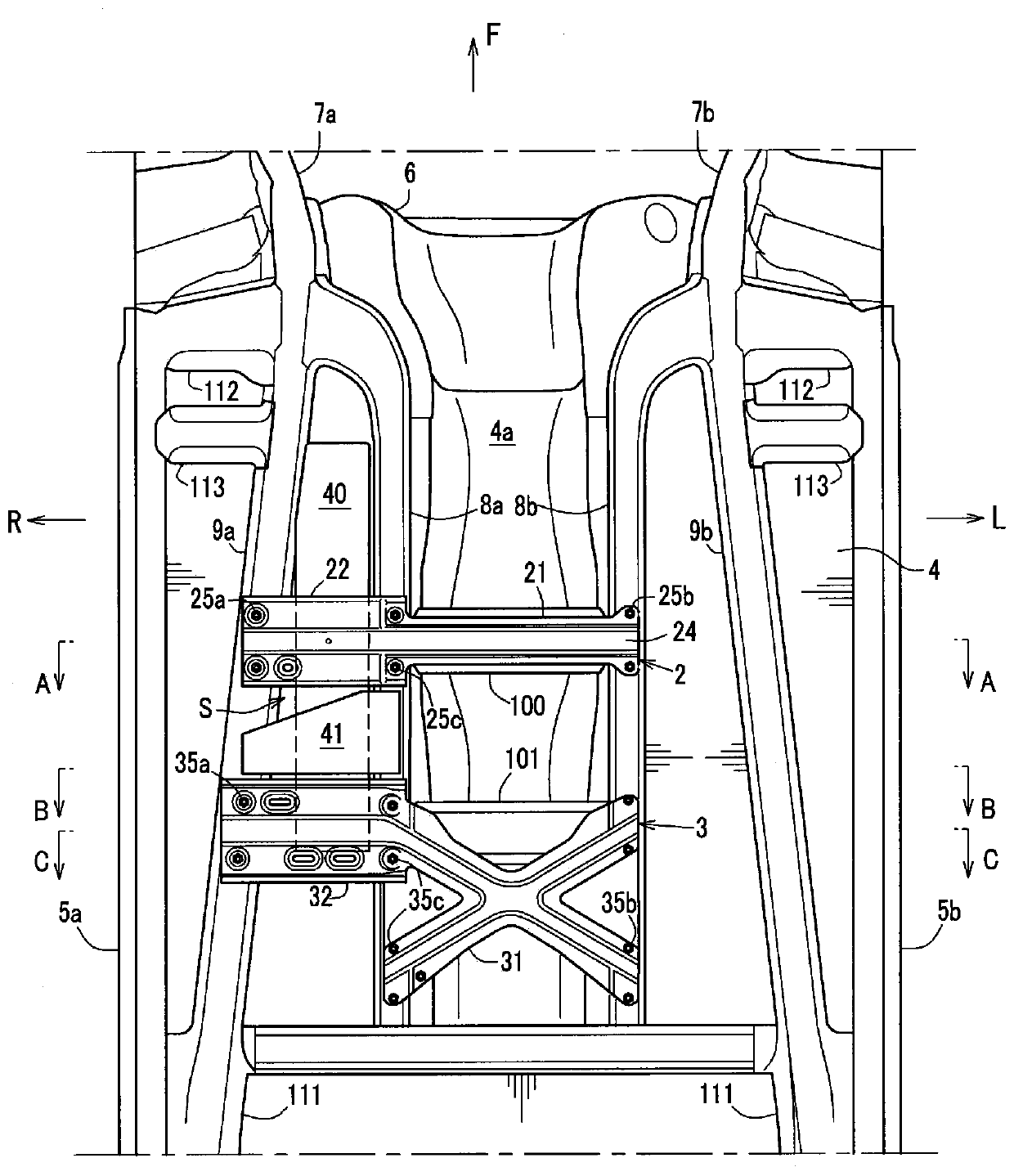 Underbody structure of automobile