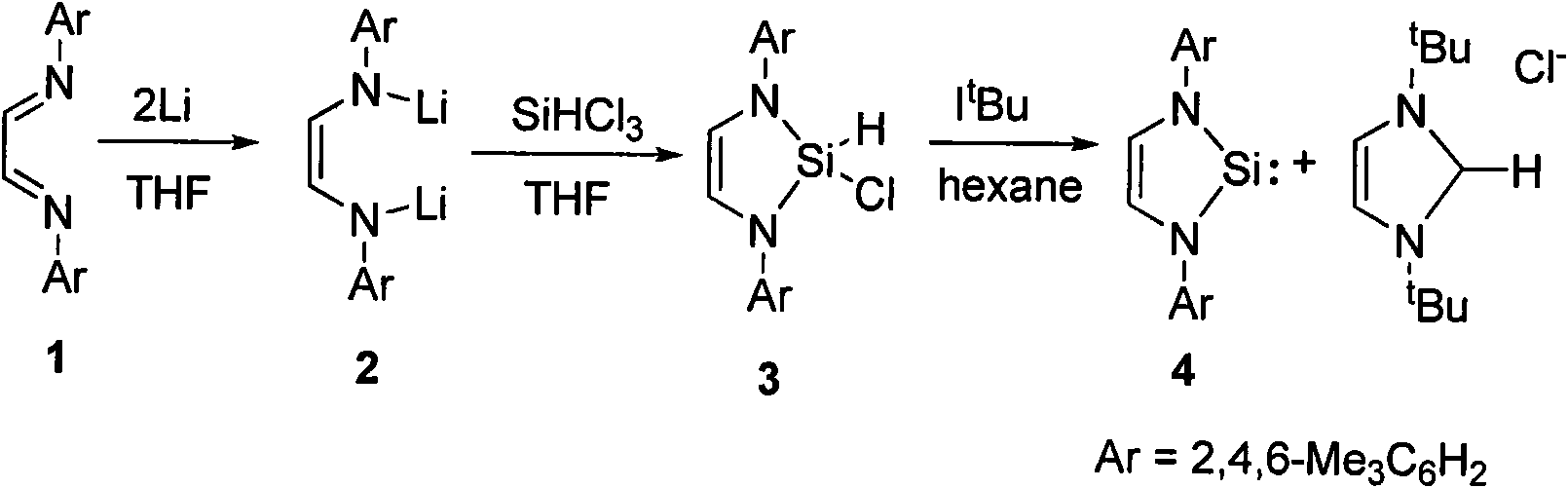 Method for preparing silylene by carbene-induced halogenated silane dehydrohalogenation