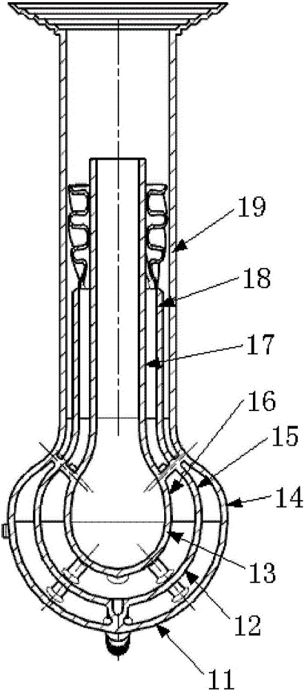 Nozzle for widening tempering margin, nozzle array and combustor