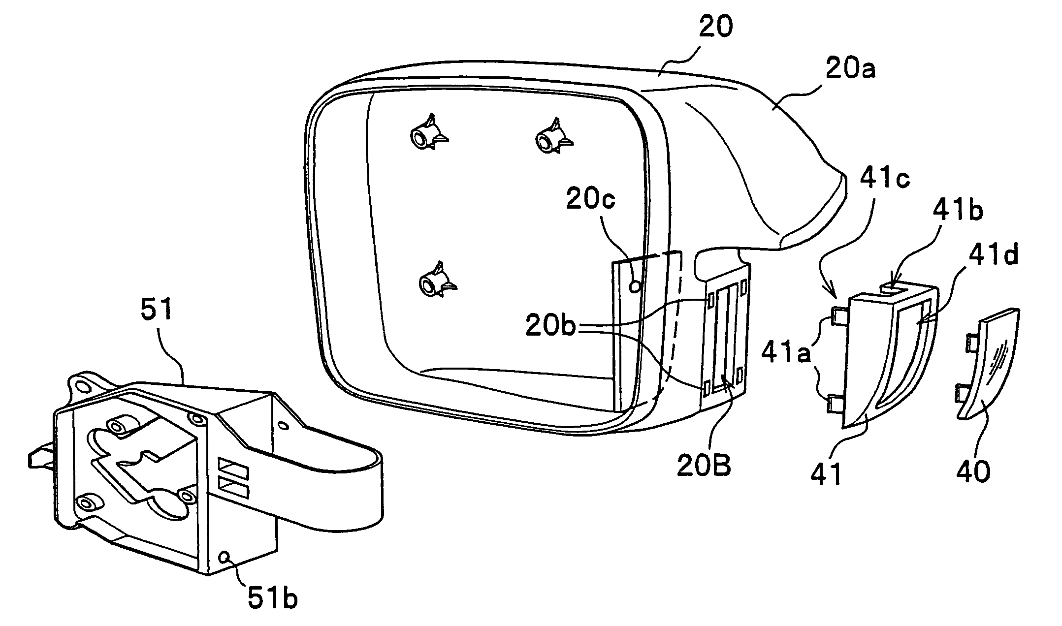Vehicle side mirror assembly with rearward and forward viewing