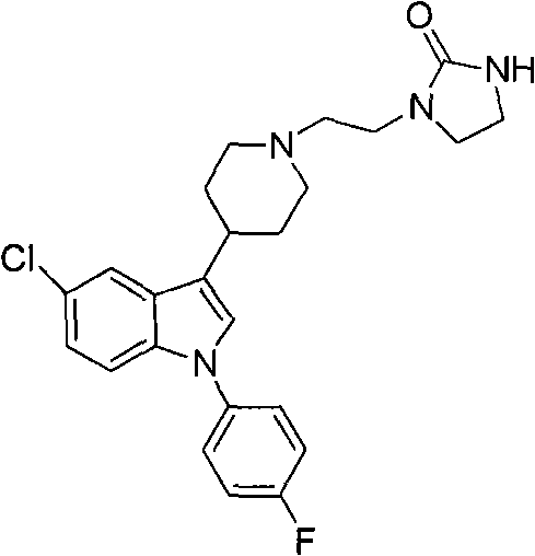 Method for preparing sertindole by using alkyl imidazole type ionic liquid as solvent