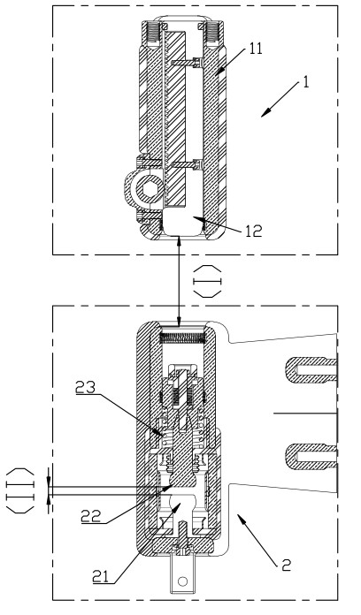 Disconnecting switch and vacuum circuit breaker composite system